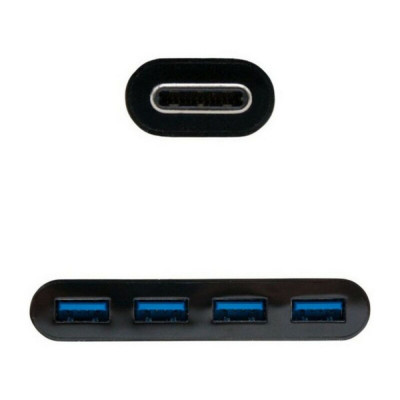 USB C to USB Adapter NANOCABLE 10.16.4401-BK (10 cm) Black foto