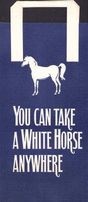 HST Pungă veche reclamă whisky White Horse foto