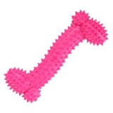 Jucarie pentru caine, os cauciuc dintat pentru curatarea dintilor, 10cm, Roz, Ropet