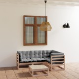 vidaXL Set mobilier de grădină, 5 piese, cu perne, lemn masiv de pin 3076599