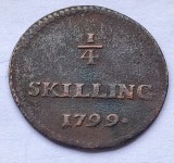 396. Moneda Suedia 1/4 skilling 1799 (tiraj 96.000 buc)