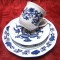 SET MIC DEJUN PORTELAN KORONA MODEL BLUE ONION CEASCA CAFEA SI FARFURII