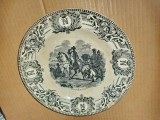 H451-Platou Napoleon-Batalia de la Wagram 1809 ceramica model Delft Keramis BF Belgia cu defect 23 cm.