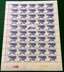 Romania 2004 - Lp 1646b - TAROM - 50 de ani de existent - Coala cu 49 timbre + 1 vinieta MNH*** foto