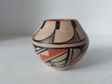 Vas ceramica vintage nativ american IM Toya Jemez, lut ars si decorat, lucrate manual, semnata, 7.5cm inaltime