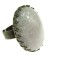 Inel vintage reglabil masiv cu cuart roz 25x18 MM