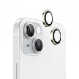 Folie de protectie Camera Spate Blueo Metal Frame pentru Apple iPhone 15 Plus / 15, Sticla Securizata, Galbena