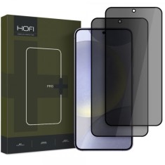 Folie de protectie Ecran Privacy HOFI Glass PRO+ pentru Samsung Galaxy S25 S931, Sticla Securizata, Full Glue, Set 2 bucati