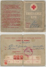 Romania, Crucea Rosie a Republicii Populare Romane, Carnet de membru, Iasi, 1953