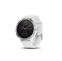 Ceas Smartwatch Garmin vivoactive 3 GPS Argintiu curea silicon alba foto