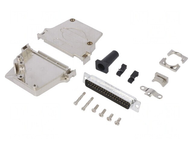 Conector D-Sub 37 pini tată &icirc;n unghi 45&deg; lipire pe cablu gold flash