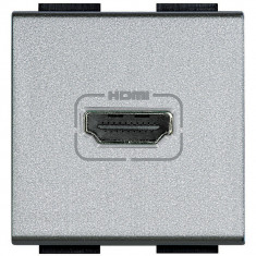 Priza conector HDMI Living Light Bticino 2M aluminiu NT4284