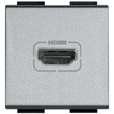Priza conector HDMI Living Light Bticino 2M aluminiu NT4284 foto