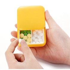 Cutie pentru Suplimente Alimentare, Organizator Glisant Depozitare Medicamente, Inchidere etansa - Verde