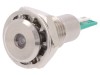 BULGIN Lampă LED Control Verde 12V DC IP67 - Montaj &Oslash;12.1mm, Carcasă Inox Plat