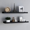 Gossi rafturi rame foto cu bordura, 2 buc., negru, 80 x 9 x 3 cm, mdf