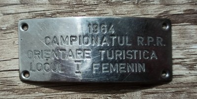 Premiu Campionatul RPR de Orientare Turistica 1964, locul I Femenin foto