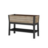 Deco &icirc;nălțat ghiveci de grădină din plastic cu raft inferior 110l lemn de frasin