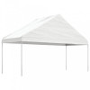 Foișor vidaXL Alb 5.88x2.23x3.75 m, Polietilenă, Pavilion Gradina, Cort Protectie Soare, Cadru Fier Galvanizat