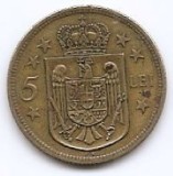 Romania 5 Lei 1930 KN - Mihai I, Alama, 21 mm, KM-48 (2)