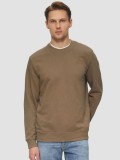 s.Oliver Bluza simpla barbati din amestec de bumbac si viscoza, Regular fit, Maro, S