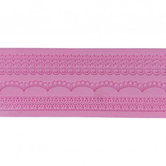 Matrita silicon pentru fondat, pentru decorare torturior, Roz, 39 cm, 495COF