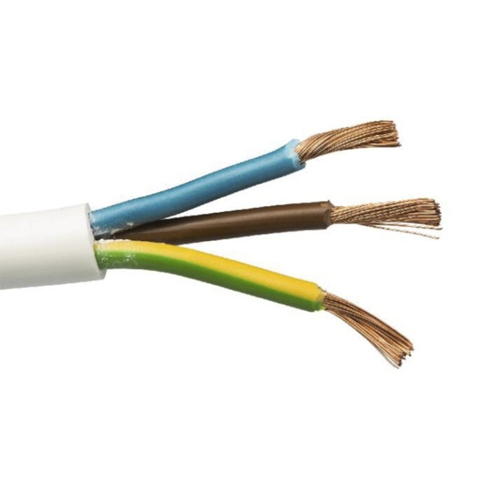 Cablu electric MYYM H05VV-F cupru 3x1.5mm alb rotund 3500W 16A, Oem ...