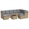 Set canapele de gradina cu perne, 10 piese, bej, poliratan