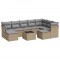 Set canapele de gradina cu perne, 10 piese, bej, poliratan