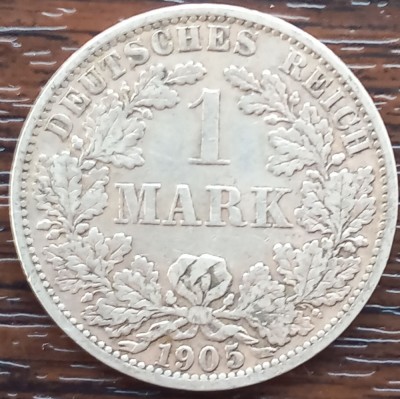 (A337) MONEDA DIN ARGINT GERMANIA - 1 MARK 1905, LIT. A, STARE BUNA foto