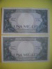 HOPCT ROMANIA 1000 LEI 1941 10 SEPEMBRIE -AUNC / UNC [ 6 ]- 2 SERII CONSECUTIVE !!!!!