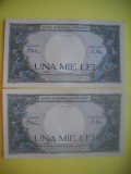 HOPCT ROMANIA 1000 LEI 1941 10 SEPEMBRIE -AUNC / UNC [ 6 ]- 2 SERII CONSECUTIVE !!!!!