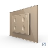 Cumpara ieftin Intrerupator cvadruplu cap scara / cap cruce cu touch Livolo cu rama din sticla, standard Italian - Serie noua SmartElectro IntelligentHouse