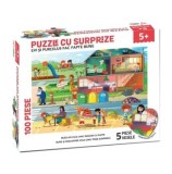 Puzzle cu surprize - Evi si Purcelus fac fapte bune, 100 piese