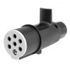 Fișă Remorcă 7 Pini Tip S 24V Plastic, Conector Universal Remorcă/Semiremorcă, Negru, 110mm