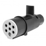 Fișă Remorcă 7 Pini Tip S 24V Plastic, Conector Universal Remorcă/Semiremorcă, Negru, 110mm