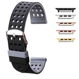 Cumpara ieftin Curea silicon cu doua fete compatibila Apple Watch 9|8|7|6|5|4|3|2|1 Series, 49mm|45mm|44mm|42mm,Negru/Gri