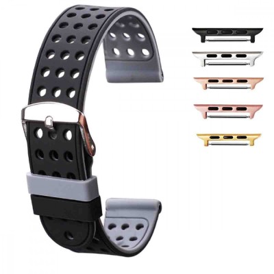 Curea silicon cu doua fete compatibila Apple Watch 9|8|7|6|5|4|3|2|1 Series, 49mm|45mm|44mm|42mm,Negru/Gri foto