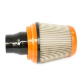 Filtru Aer Sport Universal Super Changer Portocaliu, Otel Inoxidabil, 26x16x16cm, Diametru 7cm, Adaptor 6-8cm, TNG6-P