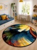 Covor Rotund Camera Copii Brush 11017-180, Marime 80 x 80 cm, Multicolor, Inaltime Fir 9 mm, Antialergic, Polipropilena, Gradinita, Cresa, Loc de Joac, KOLIBRI