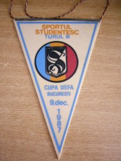 D9 117 - fanion - sport - fotbal - Sportul studentesc - Hellas Verona - 9 decembrie 1987