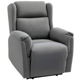 HOMCOM Fotoliu de Relaxare, Scaun Tapitat reglabil cu Suport pentru Picioare, cu Inclinație de 160&deg;, cu Aspect de In, Asamblare Rapidă, Gri &icirc;nchis | A