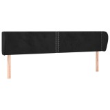 Cumpara ieftin Tablie de pat cu aripioare negru 163x23x78/88 cm catifea
