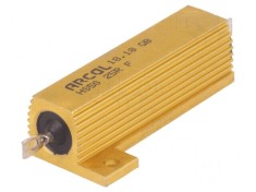 Rezistor bobinat 25&Omega; 50W cu radiator pentru lipit &plusmn;1%