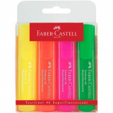 Cumpara ieftin Set 4 Textmarkere Faber &ndash; Castell 1546, Diverse Culori Super Fluorescente, Rechizite Scolare, Textmarkere Pigmentate, Accesorii pentru Birou, Markere, Faber-Castell
