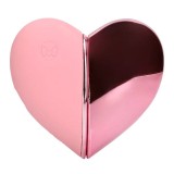 Stimulator clitoris LOVELINE Tapping Heart Vibrator, &icirc;n formă de inimă, 10 funcții de vibrație, culoare roz