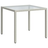 Cumpara ieftin Masa gradina, alb, 90x90x75 cm, sticla securizata si poliratan