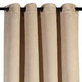Draperie Decorativă, Model Reliefat, Inele, Poliester, Bej, 140x260 cm, Oem