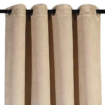 Draperie Decorativă, Model Reliefat, Inele, Poliester, Bej, 140x260 cm foto