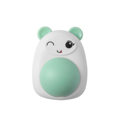 Jucarie interactiva Model Ursulet pentru pisicute cu minge rotativa 360&amp;deg; din iarba Catnip, 4.3 x 6 cm, Verde foto